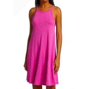ATM Slub Tank High Neck Dress in Orchid Pink Size Small 100% Cotton